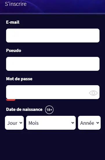 création de compte sur mobile GAMETWIST CASINO